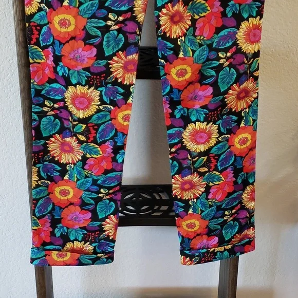 Poppy Lux High Waisted Pants Straight Leg Floral Print Bottoms NWOT Womens 4 - Picture 11 of 12